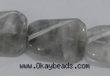 CCQ183 15.5 inches 24*30mm twisted rectangle cloudy quartz beads