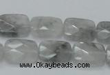 CCQ187 15.5 inches 14*18mm faceted rectangle cloudy quartz beads