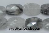 CCQ188 15.5 inches 15*20mm faceted rectangle cloudy quartz beads