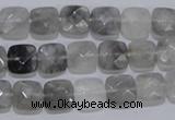 CCQ197 15.5 inches 8*8mm faceted square cloudy quartz beads