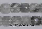 CCQ199 15.5 inches 12*12mm faceted square cloudy quartz beads