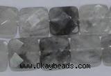 CCQ200 15.5 inches 15*15mm faceted square cloudy quartz beads