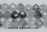 CCQ207 15.5 inches 8*8mm faceted diamond cloudy quartz beads