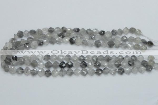 CCQ207 15.5 inches 8*8mm faceted diamond cloudy quartz beads