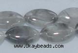 CCQ222 15.5 inches 15*25mm horse eye cloudy quartz beads wholesale