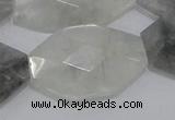 CCQ228 15.5 inches 22*35mm faceted freeform cloudy quartz beads