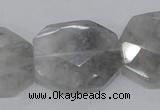 CCQ229 15.5 inches 26*32mm faceted freeform cloudy quartz beads