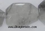 CCQ230 15.5 inches 30*40mm faceted freeform cloudy quartz beads