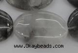 CCQ245 15.5 inches 25*35mm oval cloudy quartz beads wholesale