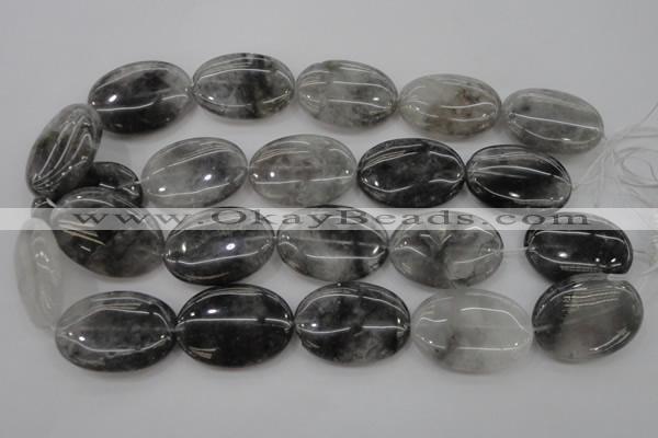 CCQ245 15.5 inches 25*35mm oval cloudy quartz beads wholesale