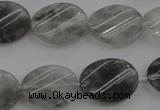 CCQ250 15.5 inches 15*20mm twisted oval cloudy quartz beads wholesale