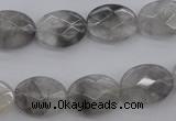 CCQ265 15.5 inches 12*16mm faceted oval cloudy quartz beads