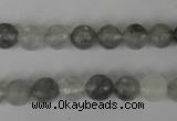 CCQ312 15.5 inches 8mm faceted round cloudy quartz beads wholesale