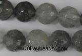 CCQ316 15.5 inches 16mm faceted round cloudy quartz beads wholesale