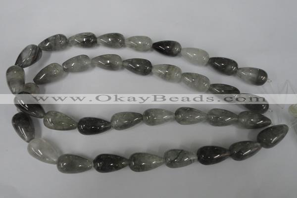 CCQ342 15.5 inches 12*22mm teardrop cloudy quartz beads wholesale