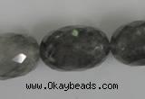 CCQ352 15.5 inches 18*25mm faceted rice cloudy quartz beads wholesale