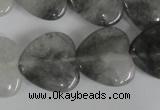 CCQ384 15.5 inches 20*20mm heart cloudy quartz beads wholesale