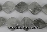 CCQ420 15.5 inches 15*15mm diamond cloudy quartz beads wholesale