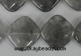 CCQ423 15.5 inches 20*20mm diamond cloudy quartz beads wholesale