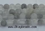 CCQ560 15.5 inches 4mm round matte cloudy quartz beads wholesale