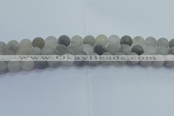 CCQ564 15.5 inches 12mm round matte cloudy quartz beads wholesale