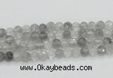 CCQ57 15.5 inches 4mm faceted round cloudy quartz beads wholesale