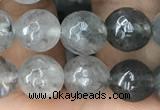 CCQ582 15.5 inches 8mm faceted round cloudy quartz beads wholesale