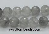 CCQ60 15.5 inches 10mm faceted round cloudy quartz beads wholesale