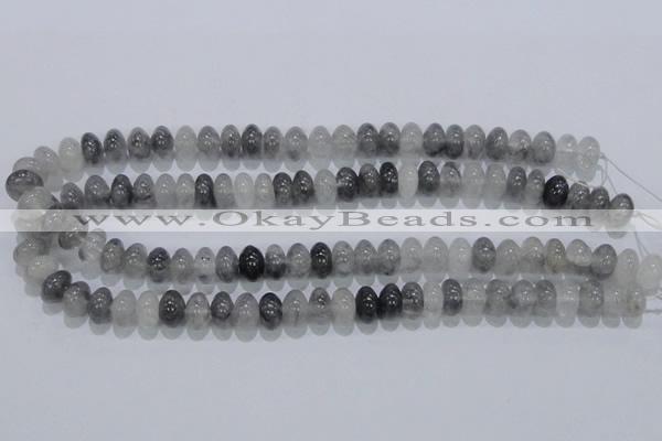 CCQ69 15.5 inches 7*12mm rondelle cloudy quartz beads wholesale