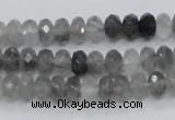 CCQ73 15.5 inches 6*8mm faceted rondelle cloudy quartz beads wholesale