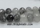 CCQ77 15.5 inches 8*10mm faceted rondelle cloudy quartz beads wholesale