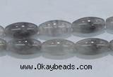 CCQ81 15.5 inches 8*16mm rice cloudy quartz beads wholesale