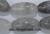 CCQ84 15.5 inches 15*30mm rice cloudy quartz beads wholesale