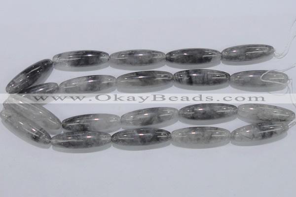 CCQ87 15.5 inches 12*40mm rice cloudy quartz beads wholesale