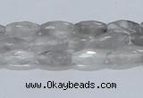 CCQ91 15.5 inches 6*12mm faceted rice cloudy quartz beads wholesale