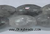 CCQ94 15.5 inches 15*30mm faceted rice cloudy quartz beads wholesale