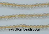 CCR01 15.5 inches 4mm round natural citrine gemstone beads wholesale