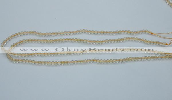 CCR01 15.5 inches 4mm round natural citrine gemstone beads wholesale