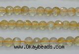 CCR03 15.5 inches 6mm faceted round natural citrine gemstone beads