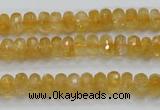 CCR08 15.5 inches 5*8mm faceted rondelle natural citrine gemstone beads