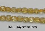 CCR12 15.5 inches 7*7mm faceted square natural citrine gemstone beads