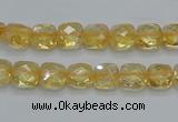 CCR14 15.5 inches 8*8mm faceted square natural citrine gemstone beads