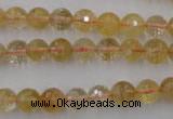 CCR153 15.5 inches 8mm faceted round natural citrine gemstone beads