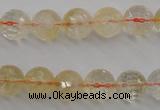 CCR155 15.5 inches 10mm faceted round natural citrine beads