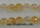 CCR156 15.5 inches 11mm faceted round natural citrine beads