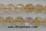 CCR157 15.5 inches 12mm faceted round natural citrine beads