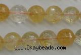 CCR158 15.5 inches 13mm faceted round natural citrine beads