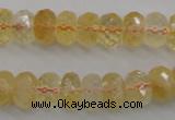 CCR163 15.5 inches 7*12mm faceted rondelle natural citrine beads