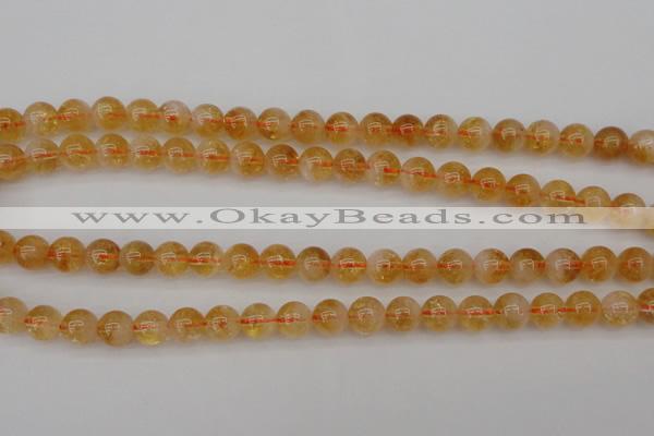 CCR166 15.5 inches 8mm round natural citrine beads wholesale