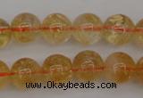 CCR167 15.5 inches 10mm round natural citrine beads wholesale